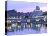 St. Peter's and Ponte Sant Angelo, The Vatican, Rome, Italy-Walter Bibikow-Stretched Canvas