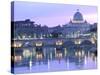 St. Peter's and Ponte Sant Angelo, The Vatican, Rome, Italy-Walter Bibikow-Stretched Canvas