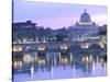 St. Peter's and Ponte Sant Angelo, The Vatican, Rome, Italy-Walter Bibikow-Stretched Canvas