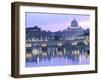 St. Peter's and Ponte Sant Angelo, The Vatican, Rome, Italy-Walter Bibikow-Framed Premium Photographic Print