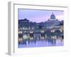 St. Peter's and Ponte Sant Angelo, The Vatican, Rome, Italy-Walter Bibikow-Framed Premium Photographic Print