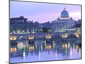 St. Peter's and Ponte Sant Angelo, The Vatican, Rome, Italy-Walter Bibikow-Mounted Premium Photographic Print