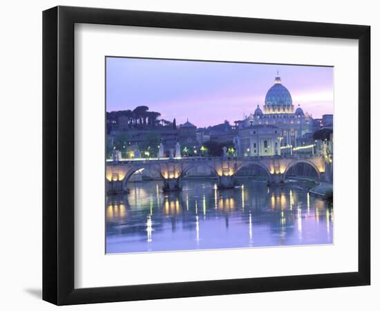 St. Peter's and Ponte Sant Angelo, The Vatican, Rome, Italy-Walter Bibikow-Framed Photographic Print