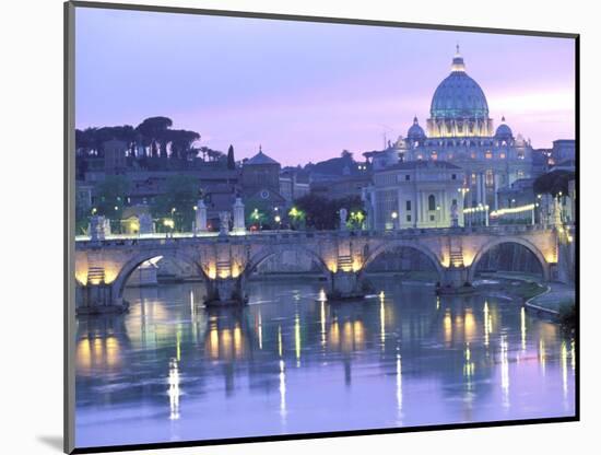 St. Peter's and Ponte Sant Angelo, The Vatican, Rome, Italy-Walter Bibikow-Mounted Photographic Print