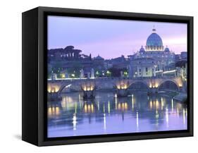 St. Peter's and Ponte Sant Angelo, The Vatican, Rome, Italy-Walter Bibikow-Framed Stretched Canvas