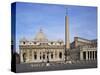 St. Peter's and St. Peter's Square, Vatican, Rome, Lazio, Italy-Peter Scholey-Stretched Canvas