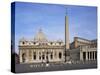 St. Peter's and St. Peter's Square, Vatican, Rome, Lazio, Italy-Peter Scholey-Stretched Canvas