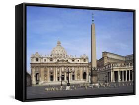 St. Peter's and St. Peter's Square, Vatican, Rome, Lazio, Italy-Peter Scholey-Framed Stretched Canvas