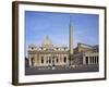 St. Peter's and St. Peter's Square, Vatican, Rome, Lazio, Italy-Peter Scholey-Framed Photographic Print