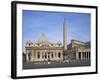 St. Peter's and St. Peter's Square, Vatican, Rome, Lazio, Italy-Peter Scholey-Framed Photographic Print