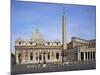 St. Peter's and St. Peter's Square, Vatican, Rome, Lazio, Italy-Peter Scholey-Mounted Photographic Print