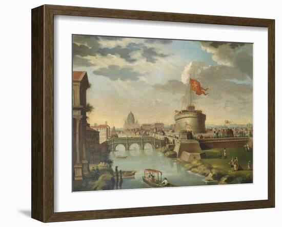 St. Peter's and the Castel Sant Angelo, Rome-null-Framed Giclee Print