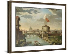 St. Peter's and the Castel Sant Angelo, Rome-null-Framed Giclee Print