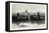 St. Peter's and the Vatican from the Tiber Banks Rome-null-Framed Stretched Canvas