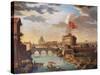 St Peter's Basilica and Castle Sant'Angelo in Rome-null-Stretched Canvas