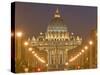St. Peter's Basilica and Conciliazione Street, Rome, Lazio, Italy, Europe-Marco Cristofori-Stretched Canvas