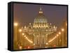 St. Peter's Basilica and Conciliazione Street, Rome, Lazio, Italy, Europe-Marco Cristofori-Framed Stretched Canvas