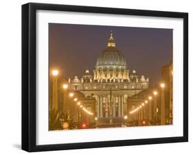 St. Peter's Basilica and Conciliazione Street, Rome, Lazio, Italy, Europe-Marco Cristofori-Framed Photographic Print