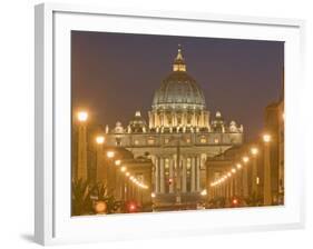 St. Peter's Basilica and Conciliazione Street, Rome, Lazio, Italy, Europe-Marco Cristofori-Framed Photographic Print