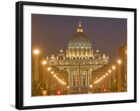 St. Peter's Basilica and Conciliazione Street, Rome, Lazio, Italy, Europe-Marco Cristofori-Framed Photographic Print