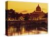 St Peter's Basilica and Ponte Saint Angelo, Rome, Italy-Doug Pearson-Stretched Canvas