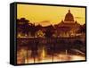 St Peter's Basilica and Ponte Saint Angelo, Rome, Italy-Doug Pearson-Framed Stretched Canvas