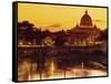 St Peter's Basilica and Ponte Saint Angelo, Rome, Italy-Doug Pearson-Framed Stretched Canvas