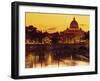 St Peter's Basilica and Ponte Saint Angelo, Rome, Italy-Doug Pearson-Framed Premium Photographic Print