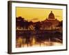 St Peter's Basilica and Ponte Saint Angelo, Rome, Italy-Doug Pearson-Framed Photographic Print