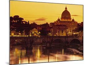St Peter's Basilica and Ponte Saint Angelo, Rome, Italy-Doug Pearson-Mounted Photographic Print
