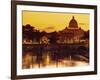 St Peter's Basilica and Ponte Saint Angelo, Rome, Italy-Doug Pearson-Framed Photographic Print