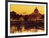 St Peter's Basilica and Ponte Saint Angelo, Rome, Italy-Doug Pearson-Framed Photographic Print