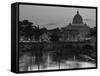 St Peter's Basilica and Ponte Saint Angelo, Rome, Italy-Doug Pearson-Framed Stretched Canvas