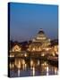 St Peter's Basilica and Ponte Sant'Angelo, Rome, Italy-Michele Falzone-Stretched Canvas