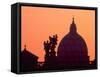 St. Peter's Basilica and Statues on Ponte St. Angelo, Vatican, Rome, Italy-David Barnes-Framed Stretched Canvas