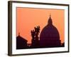 St. Peter's Basilica and Statues on Ponte St. Angelo, Vatican, Rome, Italy-David Barnes-Framed Photographic Print