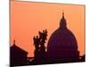 St. Peter's Basilica and Statues on Ponte St. Angelo, Vatican, Rome, Italy-David Barnes-Mounted Photographic Print