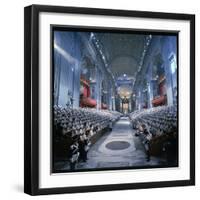 St. Peter's Basilica During the 2nd Vatican Ecumenical Council of the Roman Catholic Church-Hank Walker-Framed Photographic Print