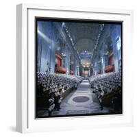 St. Peter's Basilica During the 2nd Vatican Ecumenical Council of the Roman Catholic Church-Hank Walker-Framed Photographic Print