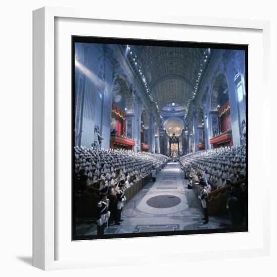 St. Peter's Basilica During the 2nd Vatican Ecumenical Council of the Roman Catholic Church-Hank Walker-Framed Photographic Print