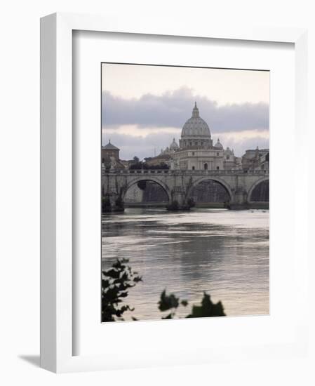 St. Peter's Basilica from Across the Tiber River, Rome, Lazio, Italy, Europe-James Gritz-Framed Photographic Print