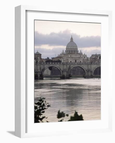 St. Peter's Basilica from Across the Tiber River, Rome, Lazio, Italy, Europe-James Gritz-Framed Photographic Print