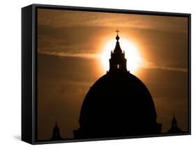St. Peter's Basilica the Morning after the Death of Pope John Paul II was Announced in Rome, Italy-null-Framed Stretched Canvas