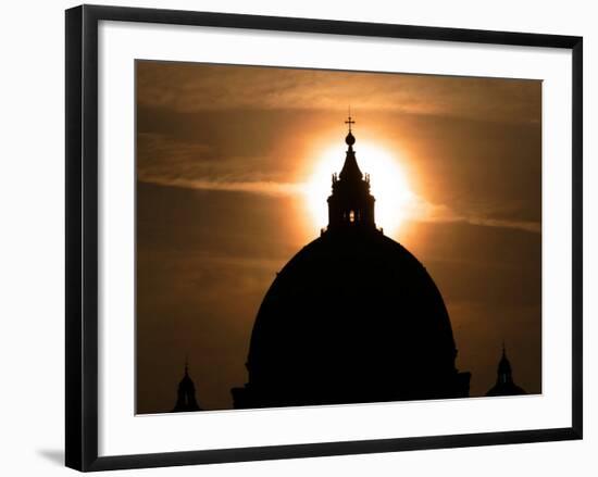 St. Peter's Basilica the Morning after the Death of Pope John Paul II was Announced in Rome, Italy-null-Framed Photographic Print