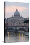 St. Peter's Basilica, the River Tiber and Ponte Sant'Angelo at Dusk, Rome, Lazio, Italy-Stuart Black-Stretched Canvas