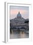 St. Peter's Basilica, the River Tiber and Ponte Sant'Angelo at Dusk, Rome, Lazio, Italy-Stuart Black-Framed Photographic Print