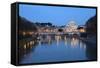 St. Peter's Basilica, the River Tiber and Ponte Sant'Angelo at Night, Rome, Lazio, Italy-Stuart Black-Framed Stretched Canvas