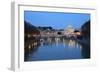 St. Peter's Basilica, the River Tiber and Ponte Sant'Angelo at Night, Rome, Lazio, Italy-Stuart Black-Framed Photographic Print