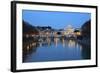 St. Peter's Basilica, the River Tiber and Ponte Sant'Angelo at Night, Rome, Lazio, Italy-Stuart Black-Framed Photographic Print