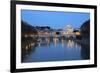 St. Peter's Basilica, the River Tiber and Ponte Sant'Angelo at Night, Rome, Lazio, Italy-Stuart Black-Framed Photographic Print